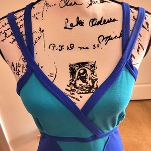 Women’s Colorblock Blue Wrap Dress